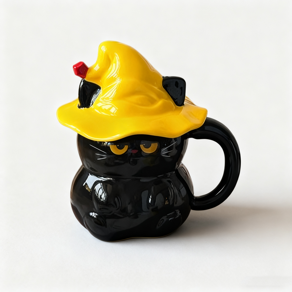 Cute Black & White Cat Ceramic Mug