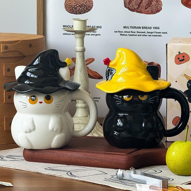 Cute Black & White Cat Ceramic Mug