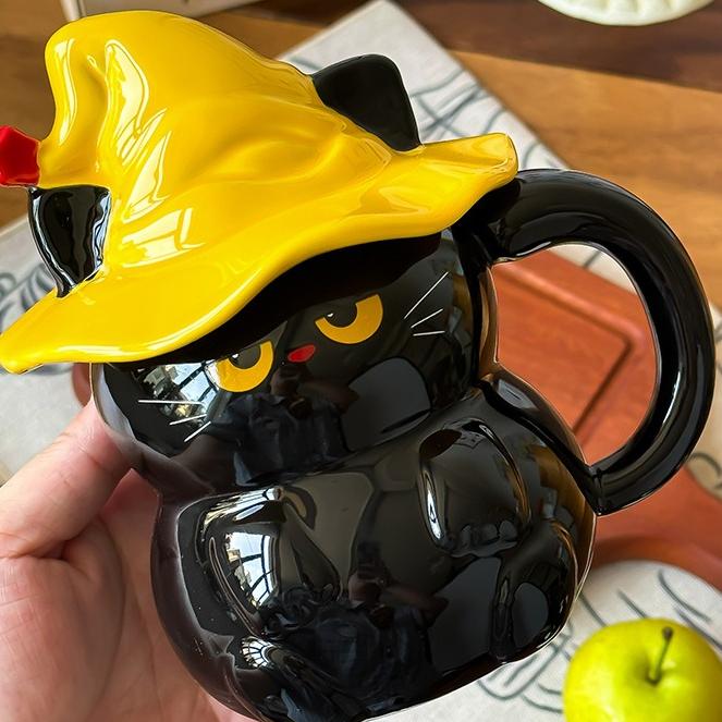 Cute Black & White Cat Ceramic Mug