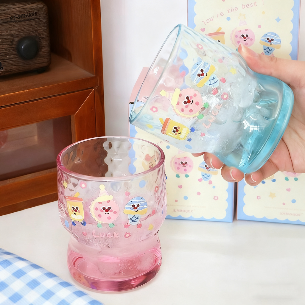 Cartoon Color-Sprayed Glass Cup