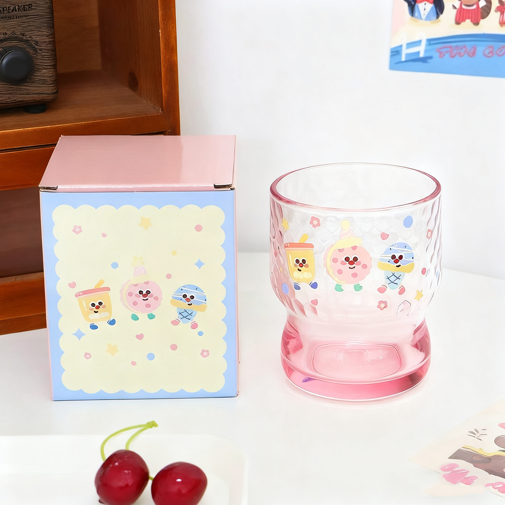 Cartoon Color-Sprayed Glass Cup