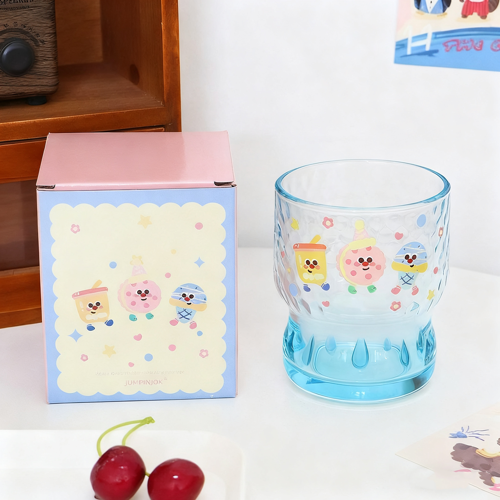 Cartoon Color-Sprayed Glass Cup