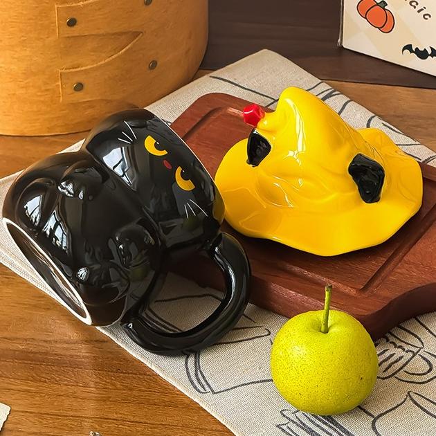 Cute Black & White Cat Ceramic Mug