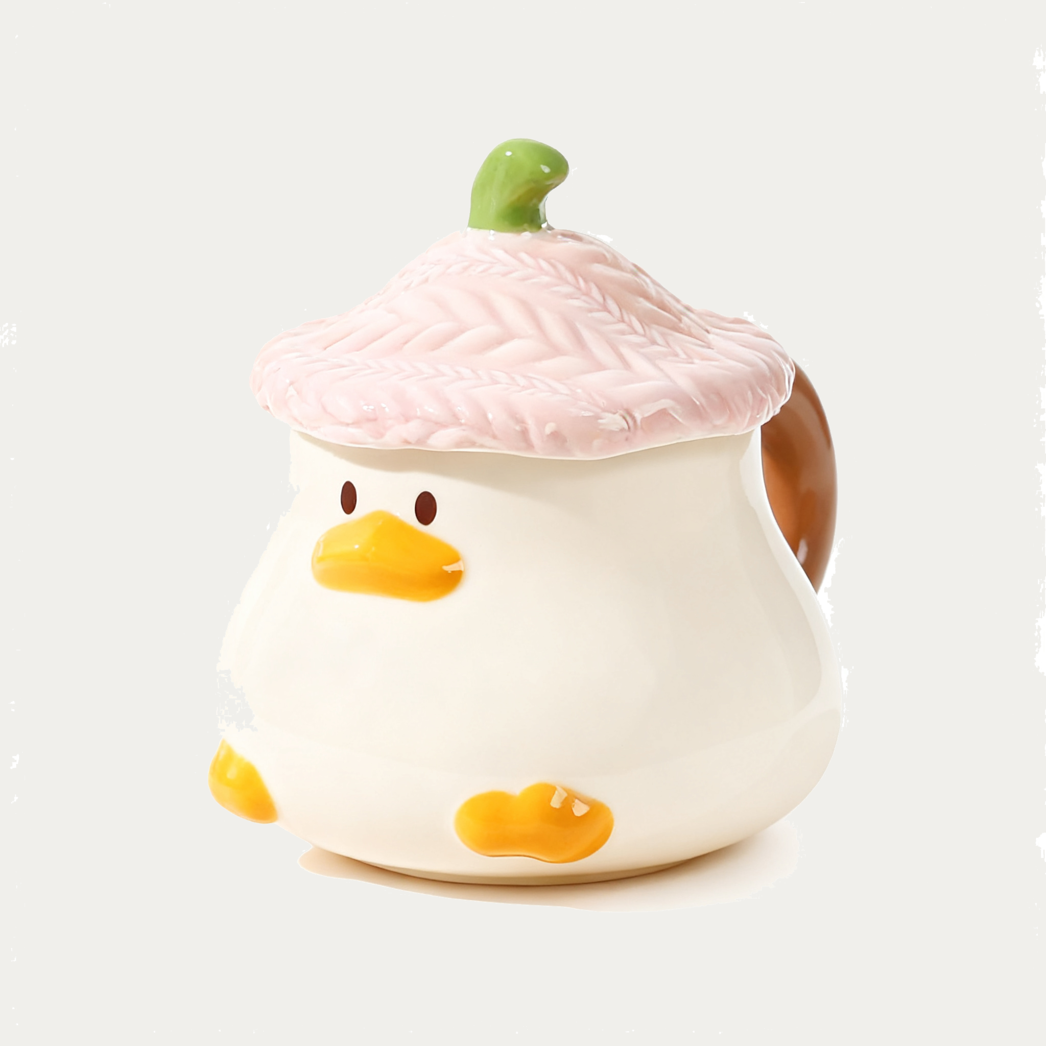 Cartoon Duck Ceramic Mug with Lid