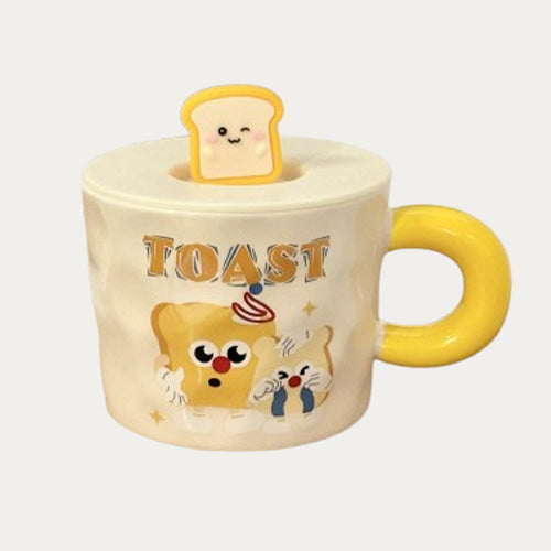 Cute Cartoon Cookie Porcelain Mug with Lid