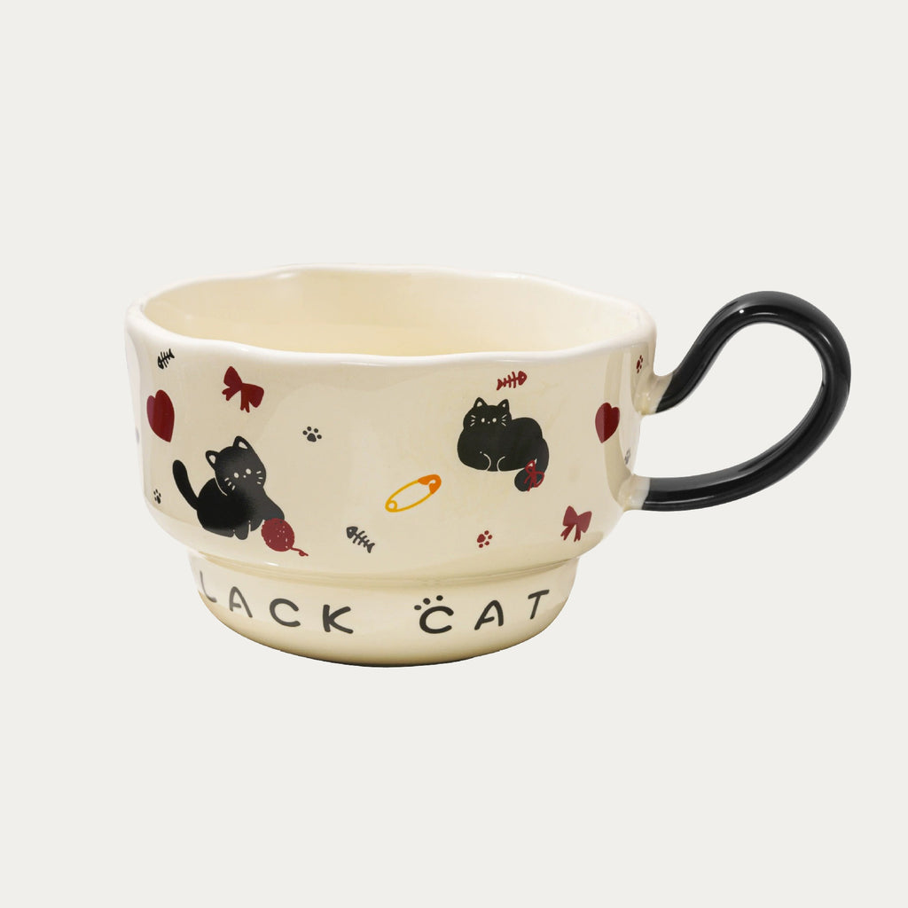 Cute Cat Porcelain Mug with Spoon