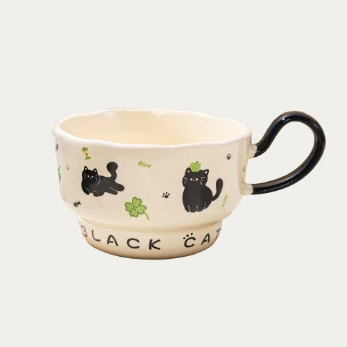 Cute Cat Porcelain Mug with Spoon