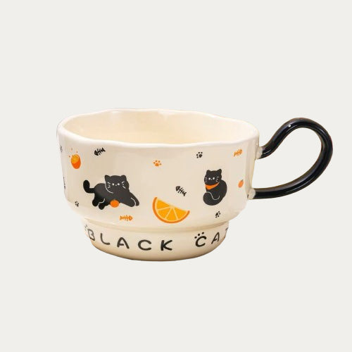 Cute Cat Porcelain Mug with Spoon