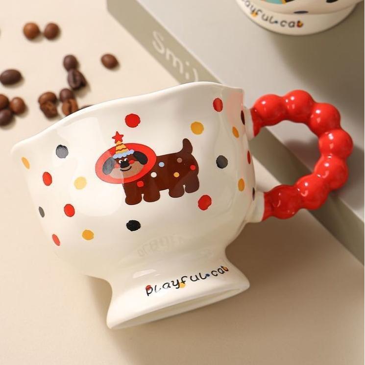 Cute Polka Dot Ceramic Mug