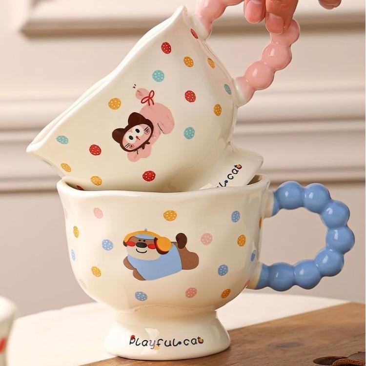 Cute Polka Dot Ceramic Mug