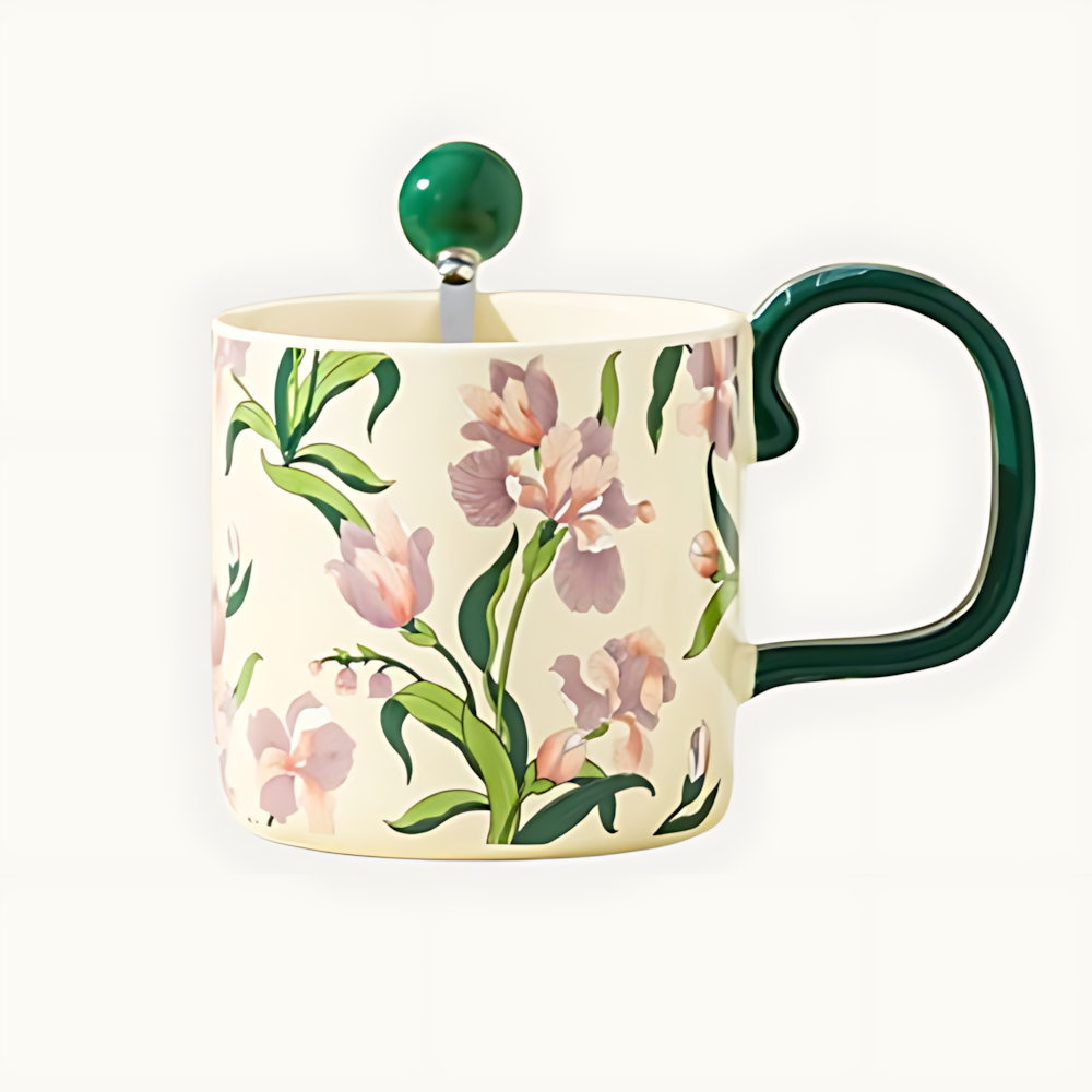 Modern Minimalist Floral Ceramic Mug