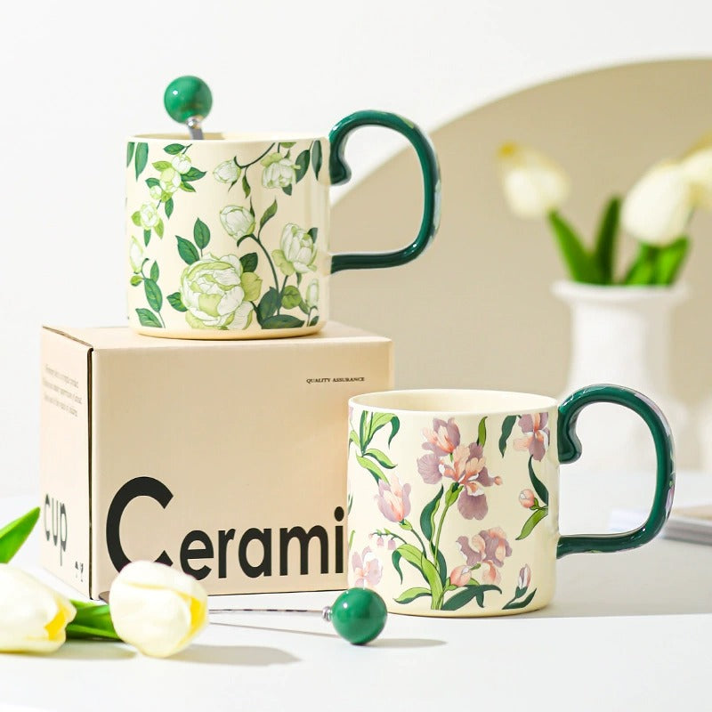 Modern Minimalist Floral Ceramic Mug