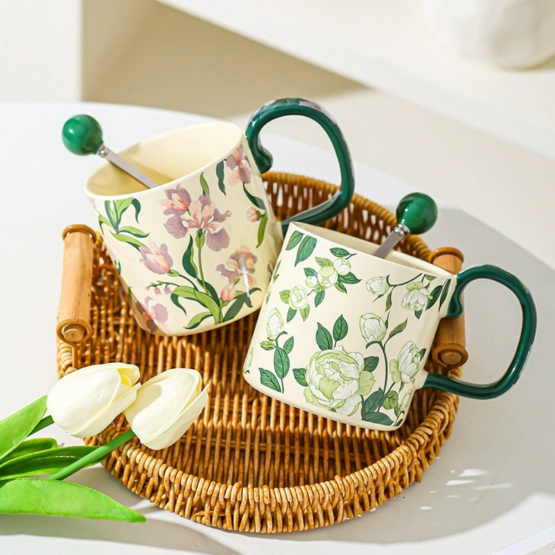 Modern Minimalist Floral Ceramic Mug